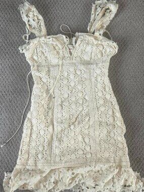 Free People Women's Cream and White Dress